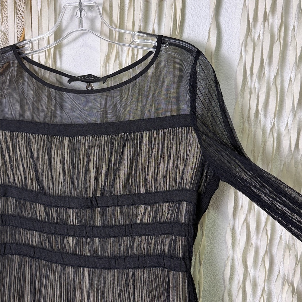 Twinset by Simona Barbieri Black Mesh Long Sleeve Mini Dress Size Small - Picture 6 of 13